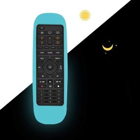 img 3 attached to Protective Silicone Remote Case For Logitech Harmony Companion All In One Remote Control Shockproof Washable Skin-Friendly Remote Control Cover With Loop (Glow In Dark Blue)