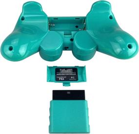 img 1 attached to Беспроводной контроллер 2.4G для Sony Playstation 2 PS2 (розовый + зеленый) - предельное удобство для игр!