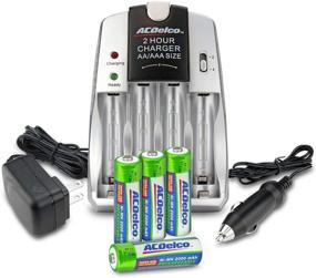 img 4 attached to 🔋 ACDelco 2-Hr Rapid Battery Charger with AA Rechargeable Batteries, Car Adapter - Pack of 4