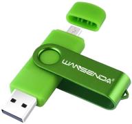 флеш-накопитель otg usb wansenda на 32 гб - 2 в 1 внешнее хранилище для android с микропортом и usb 2.0 флешкой с led-индикатором - зеленый - идеально подходит для устройств android, пк, планшета, mac. логотип