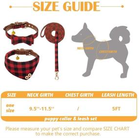 img 3 attached to WACLTE Small Dog Collar: Stylish Bow tie & Bandana Collars for Adorable Pups! Plaid Cute Puppy Collar with Bell - Adjustable Soft Leather Comfortable Fit for Outdoor Playing, Walking, Party Indoor, etc.