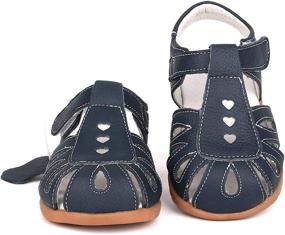 img 3 attached to Femizee Authentic Leather Princess Sandals for Girls' School Uniforms in Footwear