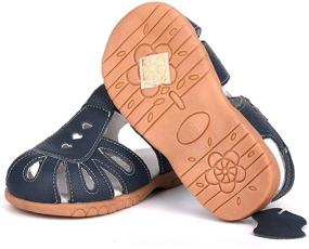 img 1 attached to Femizee Authentic Leather Princess Sandals for Girls' School Uniforms in Footwear
