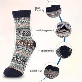 img 2 attached to 🧦 Womens Wool Socks - Aiglam 6 Pack Thermal Socks for Winter, Cozy Vintage Knit, Warm & Thick - Perfect Gift for Women