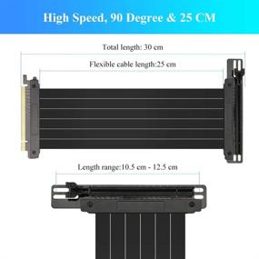 img 3 attached to Черный кабель-удлинитель PCI-E x16 Riser Card - Кабель-удлинитель PCI Express 3.0 ELECPOW, 90 градусов, длиной 25 см.