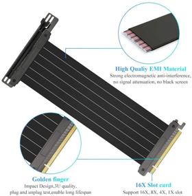 img 1 attached to Черный кабель-удлинитель PCI-E x16 Riser Card - Кабель-удлинитель PCI Express 3.0 ELECPOW, 90 градусов, длиной 25 см.