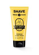 bee bald shave cream: light, slick & efficient shaving solution for face and head, 6 fl. oz. logo