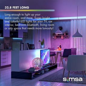 img 1 attached to 🌈 SIMSA 32.8 ft Waterproof LED Strip Lights - Phone APP Controlled 5050 RGB Color Changing Light Strip for Bedroom (Waterproof)