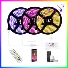 img 3 attached to 🌈 SIMSA 32.8 ft Waterproof LED Strip Lights - Phone APP Controlled 5050 RGB Color Changing Light Strip for Bedroom (Waterproof)