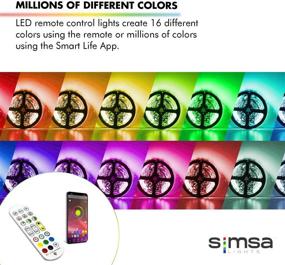 img 2 attached to 🌈 SIMSA 32.8 ft Waterproof LED Strip Lights - Phone APP Controlled 5050 RGB Color Changing Light Strip for Bedroom (Waterproof)