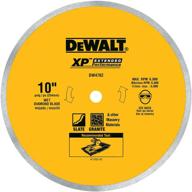 🪚 dewalt 10-inch wet cutting diamond blade for porcelain or tile with continuous rim and 5/8-inch arbor (dw4762) logo