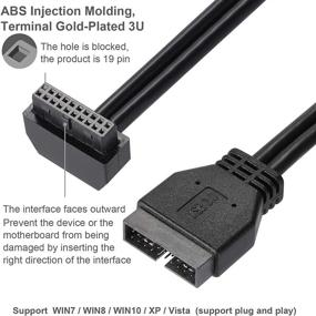 img 2 attached to МЖОУ SATA USB Удлинительный кабель - Высокоскоростной удлинительный кабель USB3.0 от материнской платы до 19-контактного разъема, длиной 18 см, интерфейсом, повернутым наружу