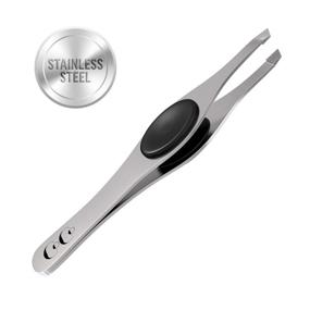 img 4 attached to 🔍 Cocos Slant Eyebrow Tweezers: Precision Plucker for Women & Men, Facial Hair & Ingrown Hair Removal – Stainless Steel Beauty Tool