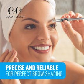 img 2 attached to 🔍 Cocos Slant Eyebrow Tweezers: Precision Plucker for Women & Men, Facial Hair & Ingrown Hair Removal – Stainless Steel Beauty Tool