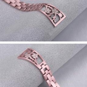 img 2 attached to 🌟 Mtozon Stainless Steel Bands: Luxurious Rhinestone Metal Wristbands for Fitbit Versa 2/Versa Lite/Versa - Women's Silver Rose Gold Black Bracelet