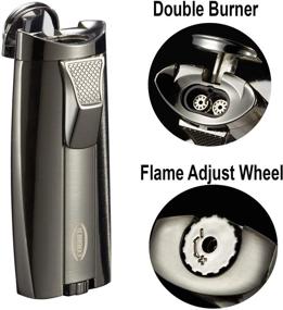 img 2 attached to Cobber Torch Cigar Lighter: Refillable Double 2 Jet Flame Butane Lighter