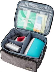 img 3 attached to 👜 HOMEST Carrying Case Grey: Portable Organizer Bag for Cricut Joy, Easy Press Mini, Pens & Craft Tools