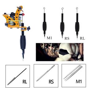 img 1 attached to 🖋️ Autdor Tattoo Needles and Tubes Combo: 20Pcs Disposable Tubes with Assorted Matching Needles - 3RL, 5RL, 7RL, 9RL, 5RS, 7RS, 9RS, 5M1, 7M1, 9M1 - Tattoo Supplies (Black+Black-20pcs)