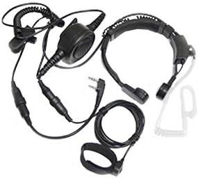 img 2 attached to 🎧 High-Quality Tactical Throat Mic Earpiece Headset for Baofeng and Kenwood Two-Way Radios