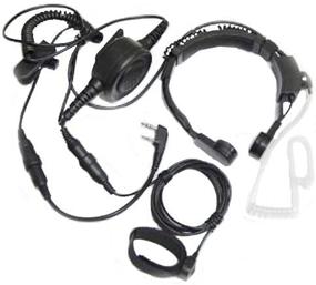 img 3 attached to 🎧 High-Quality Tactical Throat Mic Earpiece Headset for Baofeng and Kenwood Two-Way Radios