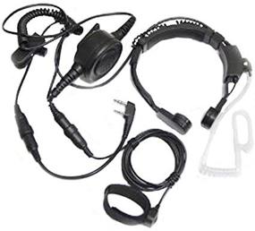 img 1 attached to 🎧 High-Quality Tactical Throat Mic Earpiece Headset for Baofeng and Kenwood Two-Way Radios