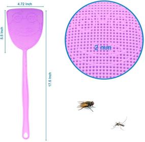img 3 attached to 5-Pack Colorful Plastic Fly Swatter with 17.5'' Durable Long Handle - Manual Pest Control Tool for Housewives (5X)