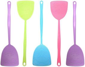 img 4 attached to 5-Pack Colorful Plastic Fly Swatter with 17.5'' Durable Long Handle - Manual Pest Control Tool for Housewives (5X)