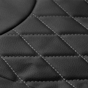 img 2 attached to Premium Motor Trend Black Stitched Faux Leather Car Seat Covers for Front Seats: Universal Fit for Car Truck SUV, Removable Headrests Compatible