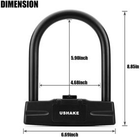 img 2 attached to 🚲 USHAKE Bicycles U Lock: Heavy Duty Combo Gate Lock for Anti-Theft - Black 14mm Shackle