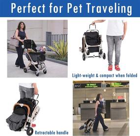 img 2 attached to 🐱 HPZ Pet Rover Lite Premium Lightweight Dog/Cat/Pet Stroller with Convertible Compartment, Zipper-Free Entry, Quick 1-Hand Fold, and Durable Aluminum Frame for Small & Medium Pets