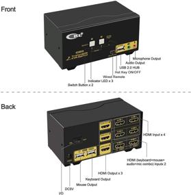 img 3 attached to 💻 CKL Triple Monitor HDMI KVM Switch 2 Port: Audio, USB 2.0 HUB, 4K@30Hz - Mirrored/Extended Display for PCs & Laptops (CKL-923HUA)