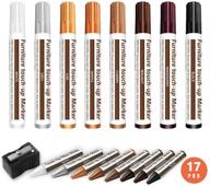 ultimate 17pcs furniture repair kit: wood repair markers, touch-up pen, scratch remover, wax sticks - revitalize your wood floors, tables, bedposts, and carpentry masterpieces! logo
