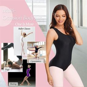 img 1 attached to 💃 REYEOGO Women's Dance Leotards Tank: Ballet Bodysuit for Gymnastics, Dancewear: Sleeveless Workout Vest