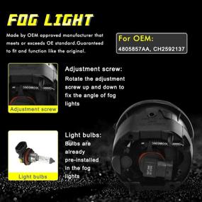 img 1 attached to 🔎 Enhance Visibility with Smoke Lens Fog Lights - Dodge Caravan Challenger Charger Caliber Patriot Compass Chrysler Town Country Sebring Pacific - Halogen Bulbs Included