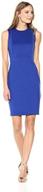 👗 calvin klein sleeveless scuba crepe sheath dress with princess seam for women logo