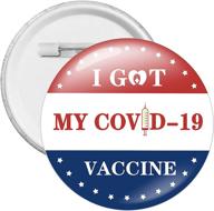📋 cdc record card protectors & 5pcs covid-19 vaccinated pin buttons (pack of 10) - i got my covid 19 vaccine logo