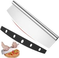 🍕 premium 14-inch pizza cutter rocker slicer set with protective cover - sharp blade and stainless steel pizza chopper accessories for kitchen by lascritta logo