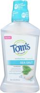 🌊 мытье рта "tom's of maine" без спирта с морской солью - освежающая мята, 16 унций. логотип