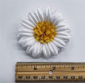 img 1 attached to 🌼 Silk Fabric Daisy Pin Brooch - White Flower Accessory, Handcrafted in NYC Garment Center (100% Made in USA)