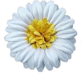 img 3 attached to 🌼 Silk Fabric Daisy Pin Brooch - White Flower Accessory, Handcrafted in NYC Garment Center (100% Made in USA)