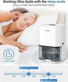 img 1 attached to VATEEN 1200ml Dehumidifier - Small and Portable for Home Use, Covers 2100 Cubic Feet (216 sq ft), with 6/8/10H Timer - Ideal for Basements, Bedrooms, Bathrooms, Garages, Wardrobes, RVs...