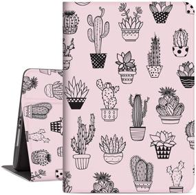img 4 attached to 🌵 Lalumix iPad 9th Gen Case, iPad 8th Gen Case, iPad 7th Gen Case, iPad 10.2 Case for Kids Girls Boys Women with Auto Wake/Sleep, Multiple Viewing Angles, Smart Stand (Pink Cactus) 2021/2020/2019