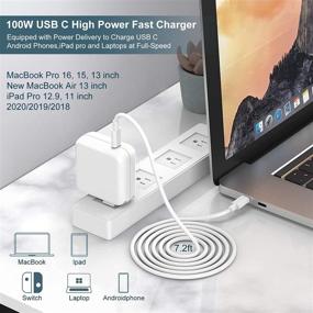 img 3 attached to 💻 High-Power Mac Book Pro Charger - Fast Charging USB C Adapter for MacBook Pro & Air, iPad Pro - Includes 7.2ft USB C to C Cable