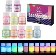 🌟 glow in the dark pigment powder - wtrcsv 10 color epoxy resin luminous powder - non-toxic safety powder for acrylic paint, slime, nails, resin, concerts or diy - 20g/0.7oz each (total 7oz) logo