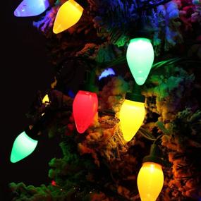 img 3 attached to 🎄 HAYATA C7 Bulbs Christmas Lights - 50 LED 24ft Strawberry String Light: Festive Multi-color Fairy Lighting for Outdoor, Indoor, Garden, Yard, Party, Home, Wreath, Garland, Christmas Tree Decorations