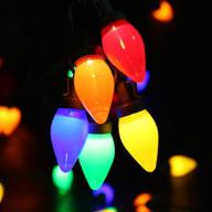 🎄 hayata c7 bulbs christmas lights - 50 led 24ft strawberry string light: festive multi-color fairy lighting for outdoor, indoor, garden, yard, party, home, wreath, garland, christmas tree decorations логотип