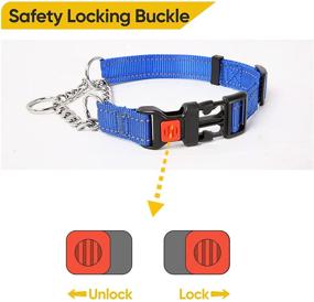 img 1 attached to Reflective Martingale Dog Collar with Safety Locking Buckle 🐕 - Adjustable Chain Dog Collars for Small, Medium, Large Dogs