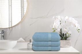 img 1 attached to 🛀 Premium Aqua Bath Towels - 100% Pure Cotton, Pack of 6, 22x44 inches, Luxury Spa & Gym Towels for Daily Bathroom Use