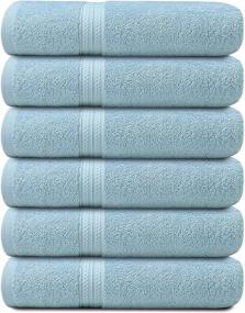 img 4 attached to 🛀 Premium Aqua Bath Towels - 100% Pure Cotton, Pack of 6, 22x44 inches, Luxury Spa & Gym Towels for Daily Bathroom Use