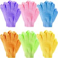 🛀 enhance your shower experience: anezus exfoliating gloves - 12 pairs for exfoliation, skin cell removal, and spa-like massage in 6 vibrant colors logo